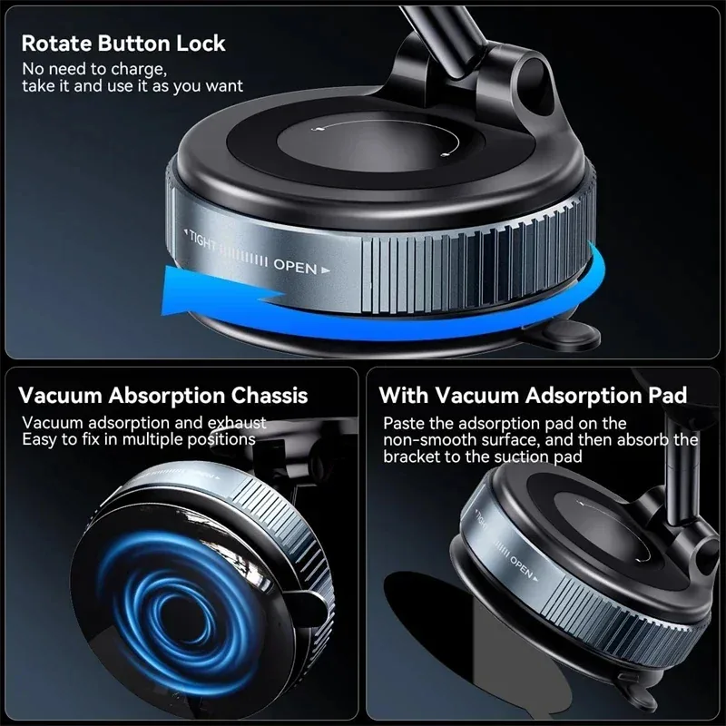 Car Phone Magnetic Stand - Twist Lock Vacuum Chassis