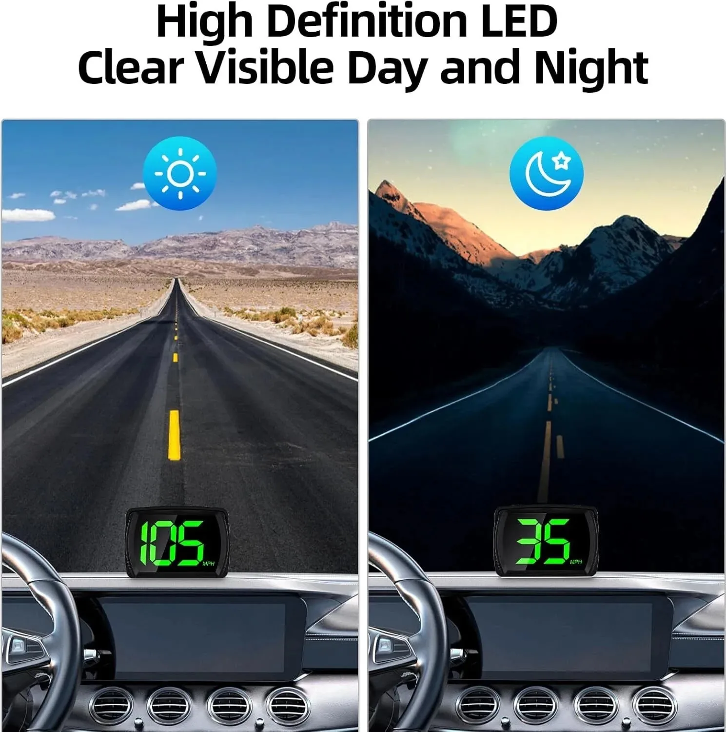 GPS HUD Speedometer - Day and Night LED Display