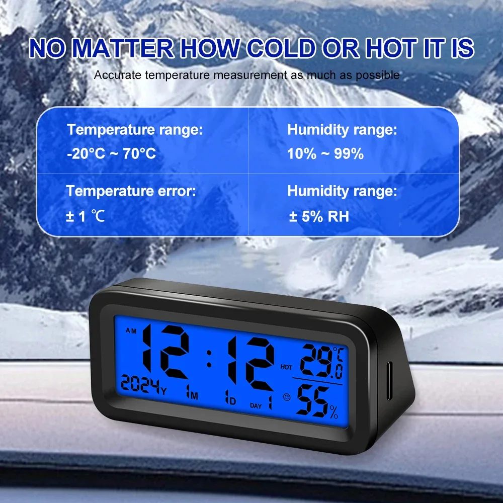 Solar Car Clock - Temperature and Humidity Range